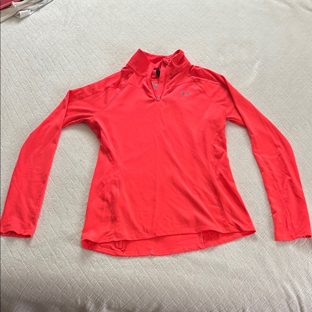 Under Armour Red Fitted Long Sleeve Polo Top